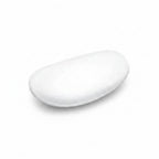 Two white oval objects on a white background