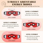 LED Red Light Therapy Eye Mask 630nm 850nm Infrared Device for Dark Circles Fine Lines Eye Bags 5 Modes Rechargeable Home Travel