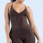 Women Seamless Cross Back Sports Vest With Padded Backless Camisole For Gym Yoga Running Summer Workout