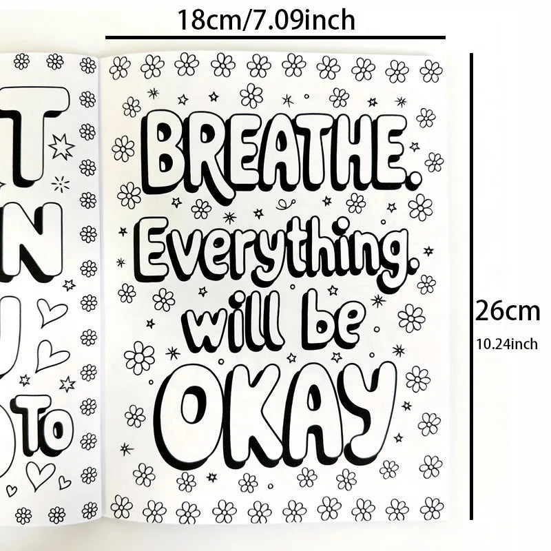 Adult Stress Relief Mental Health Coloring Book 32 Pages of High-definition Pages and Motivational Words Cheer Yourself Up