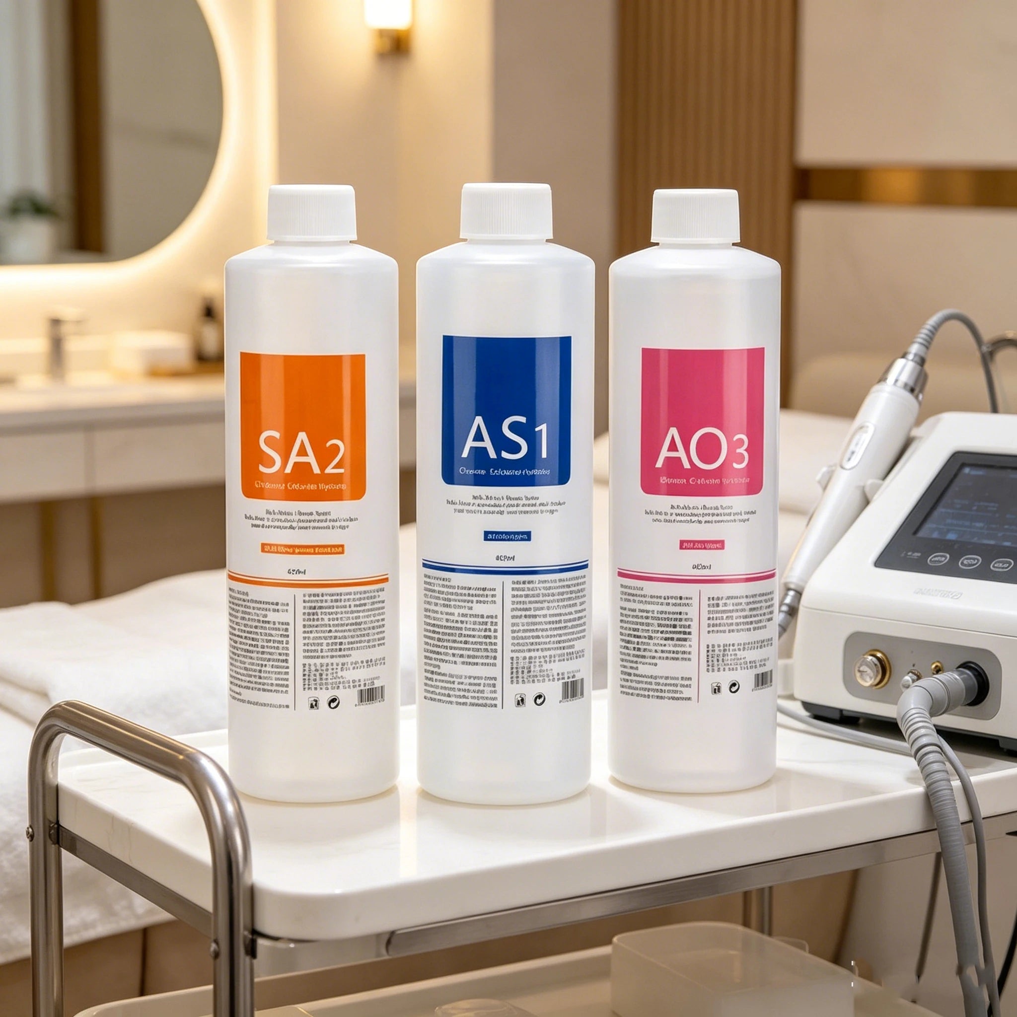3PCS Skincare Deep Cleansing AS1 SA2 AO3 Water based Exfoliating Liquid Pore Shrinking Moisturizing Liquid Beauty Salon Facial