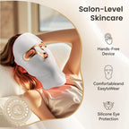 Red Light Therapy Mask for Face & Neck, LED Face Light Therapy,USB C Rechargeable,Infrared Mask for Home Working Travel Yoga