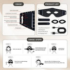 LED Red Light Therapy Eye Mask 630nm 850nm Infrared Device for Dark Circles Fine Lines Eye Bags 5 Modes Rechargeable Home Travel
