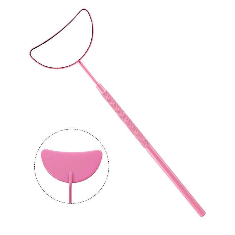 1pcs Eyelash Extension Inspect Mirror Moon Shaped Detachable Stainless Steel Lash Lifting Magnify Makeup Mirror Beauty Tools