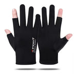 Ice Silk Half Finger Gloves For Men And Women Anti Slip Cycling Driving Fishing Summer Outdoor Fitness High Elastic
