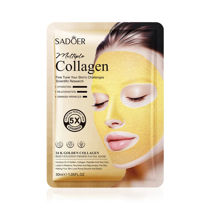 24k Golden Collagen Facial Masks Anti Wrinkle Firming Moisturizing Anti-Aging Face Mask Beauty Facial Skin Care Products