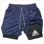 Men's Compression Shorts for Gym and Running Two-In-One Mesh Breathable Quick-Dry Training Shorts