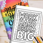 1PC 30-Page Mental Health Coloring Book, Exquisite Floral Patterns, Inspirational Quotes, Stress Relief