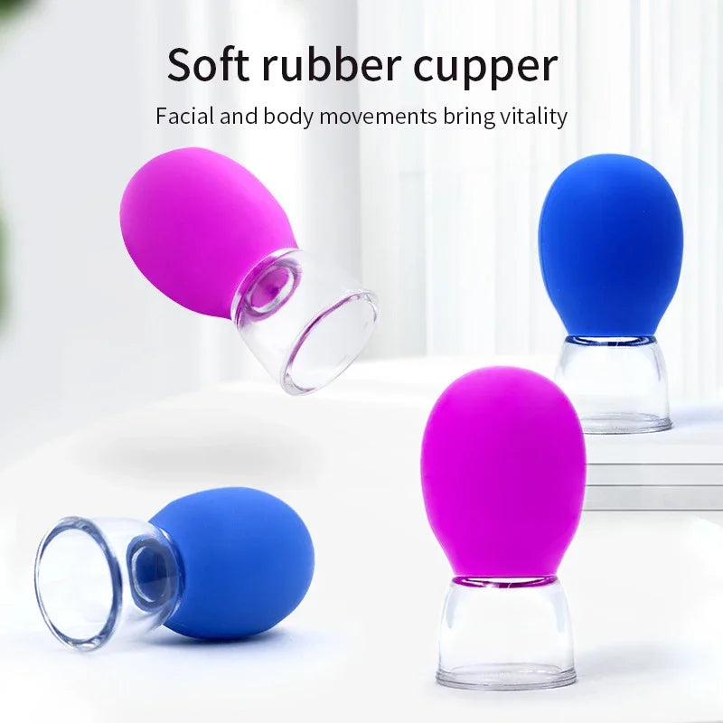 1/5/10pcs Vacuum Silicone Cupping Massager for Face Neck Eye Anti-aging Facial Care Cellulite Reduction Beauty Therapy Tool