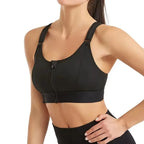 Womens Front Zipper Sports Bra With Adjustable Straps Elastic Shockproof Fitness Athletic Crop Top For Yoga