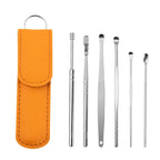 6Pcs Earwax Removal Tool Set – Stainless Steel Spiral Earpick & Ear Curette Cleaner Kit
