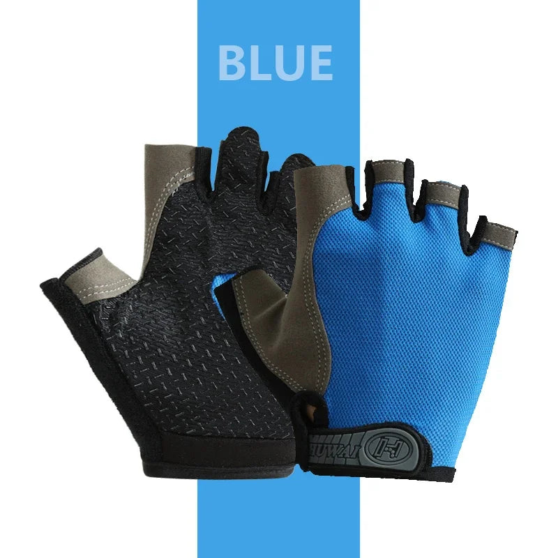 1 Pair Fingerless Gym Gloves For Men Women Breathable Anti Slip Training Gloves For Cycling Bicycle And Bodybuilding