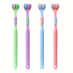 4pcs Soft Bristle 3-sided Toothbrush Gentle Clean Adult Teeth Brush for Complete Gum Care Autism Sensory Design Oral Health Tool