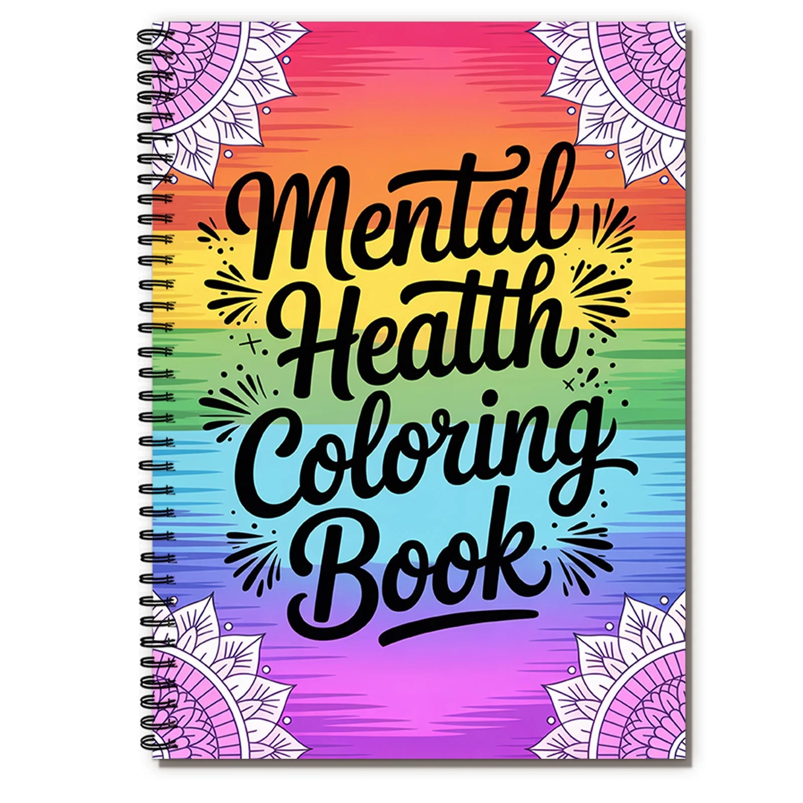 1PC 30-Page Mental Health Coloring Book, Exquisite Floral Patterns, Inspirational Quotes, Stress Relief