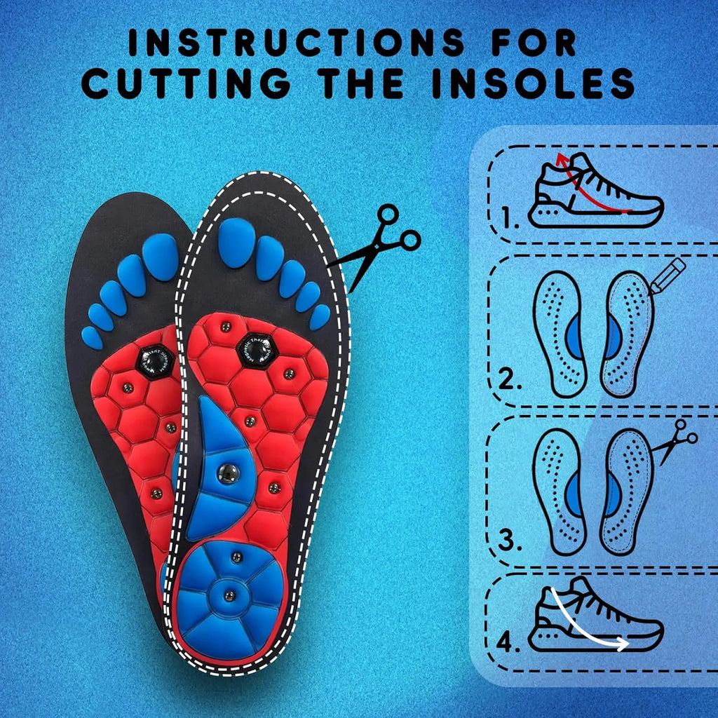 Foot Acupressure Magnetic Insoles Arch Support Insoles Breathable Sports Shoes Pads Body Detox Slimming Feet Health Care Tools