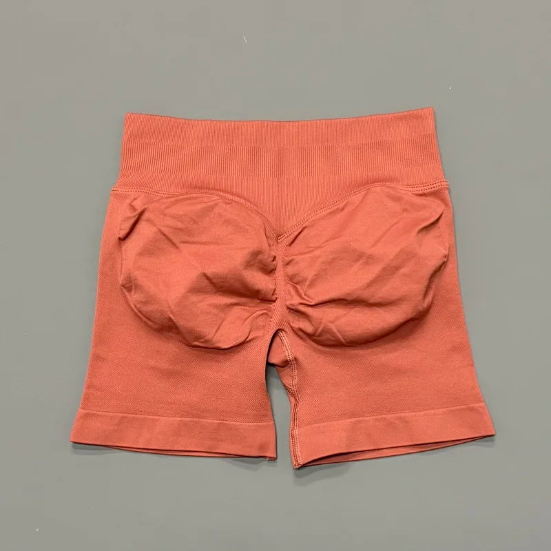 HISTELLO Impacts Shorts 4.5" Women Fitness Sports Biker Shorts Low Waist Gym Short Workout Scrunch Butt Yoga Seamless Leggings