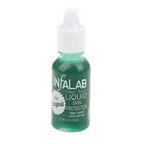 Green bottle of Infalab liquid skin protector with dimensions on a white background