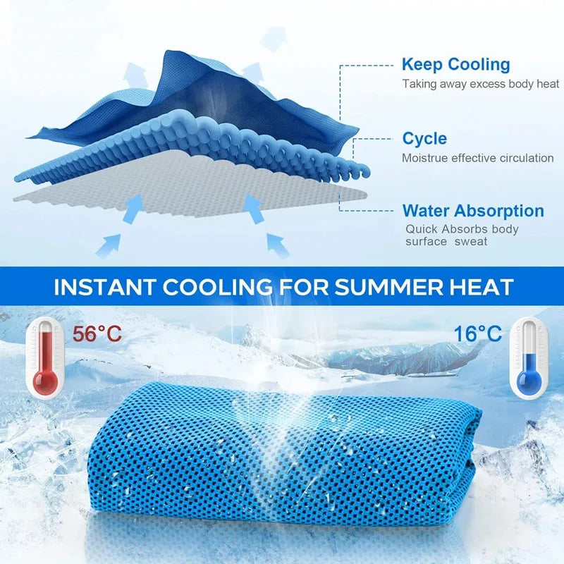 Microfiber Quick Dry Cooling Towel for Sports Fitness Camping Outdoor Ice Cold Towel