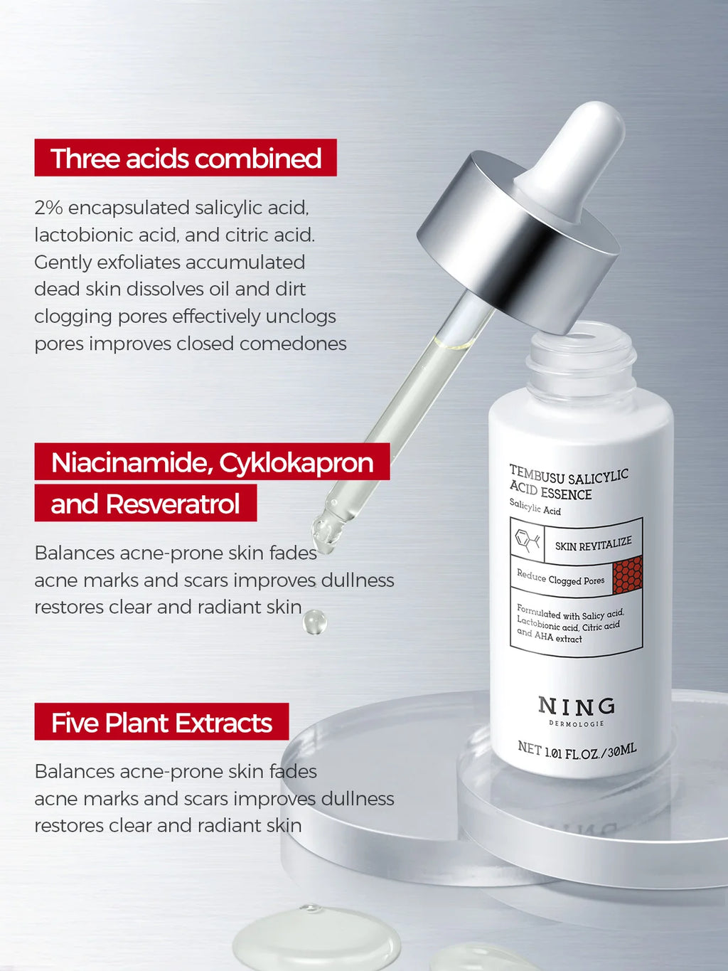 NING DERMOLOGIE 8-Step Essence Skincare Set with Serum and Cream