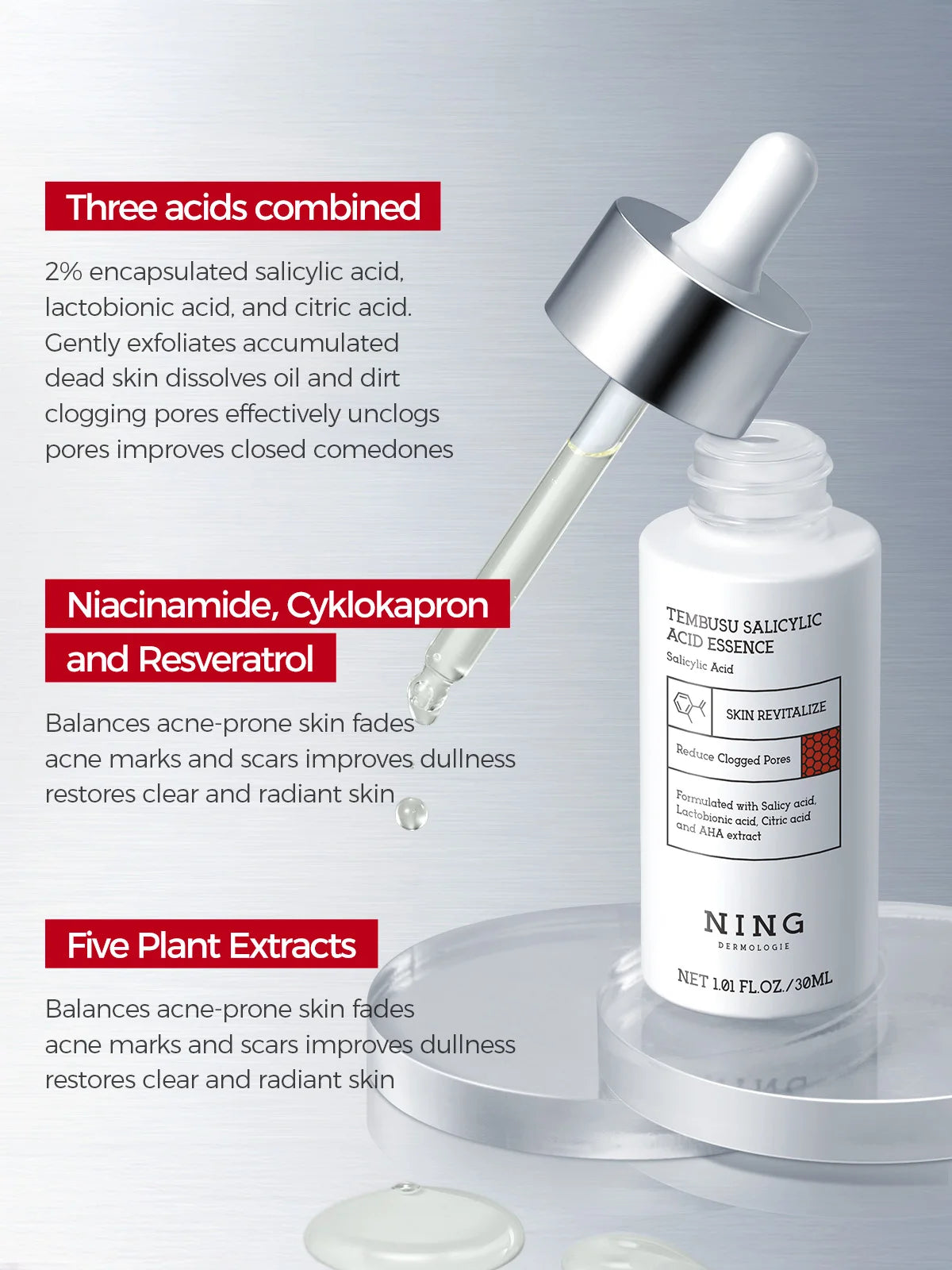 NING DERMOLOGIE 8-Step Essence Skincare Set with Serum and Cream