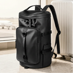 Men's Fashion PU Leather Large Capacity Travel Backpack