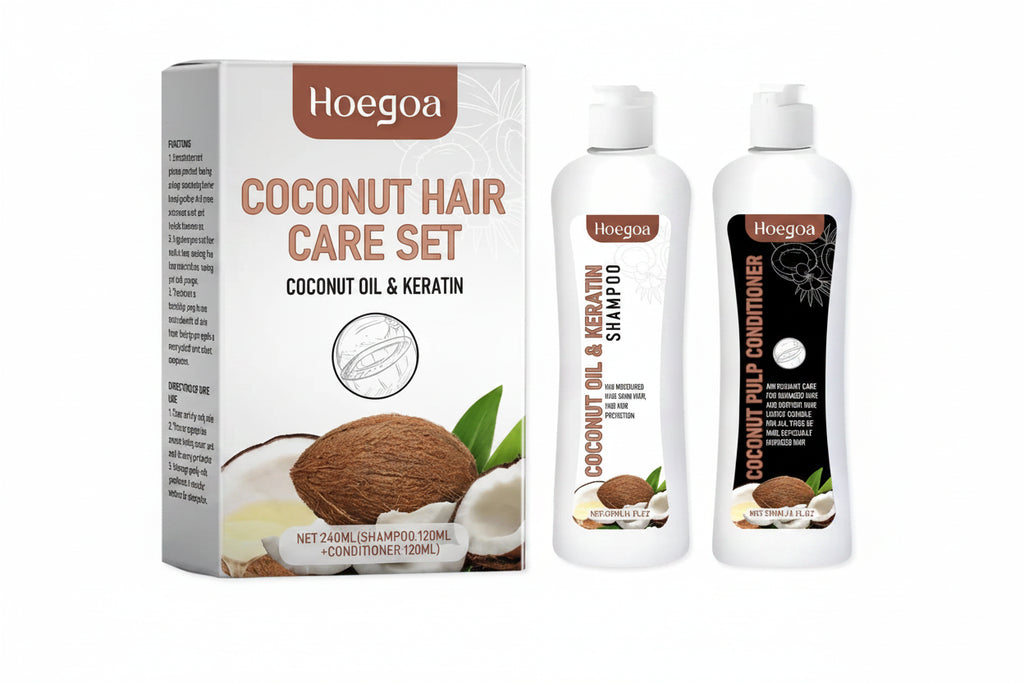 Coconut Shampoo and Conditioner Set Deeply Cleanses Repairs Damaged Hair 8.1 fl oz