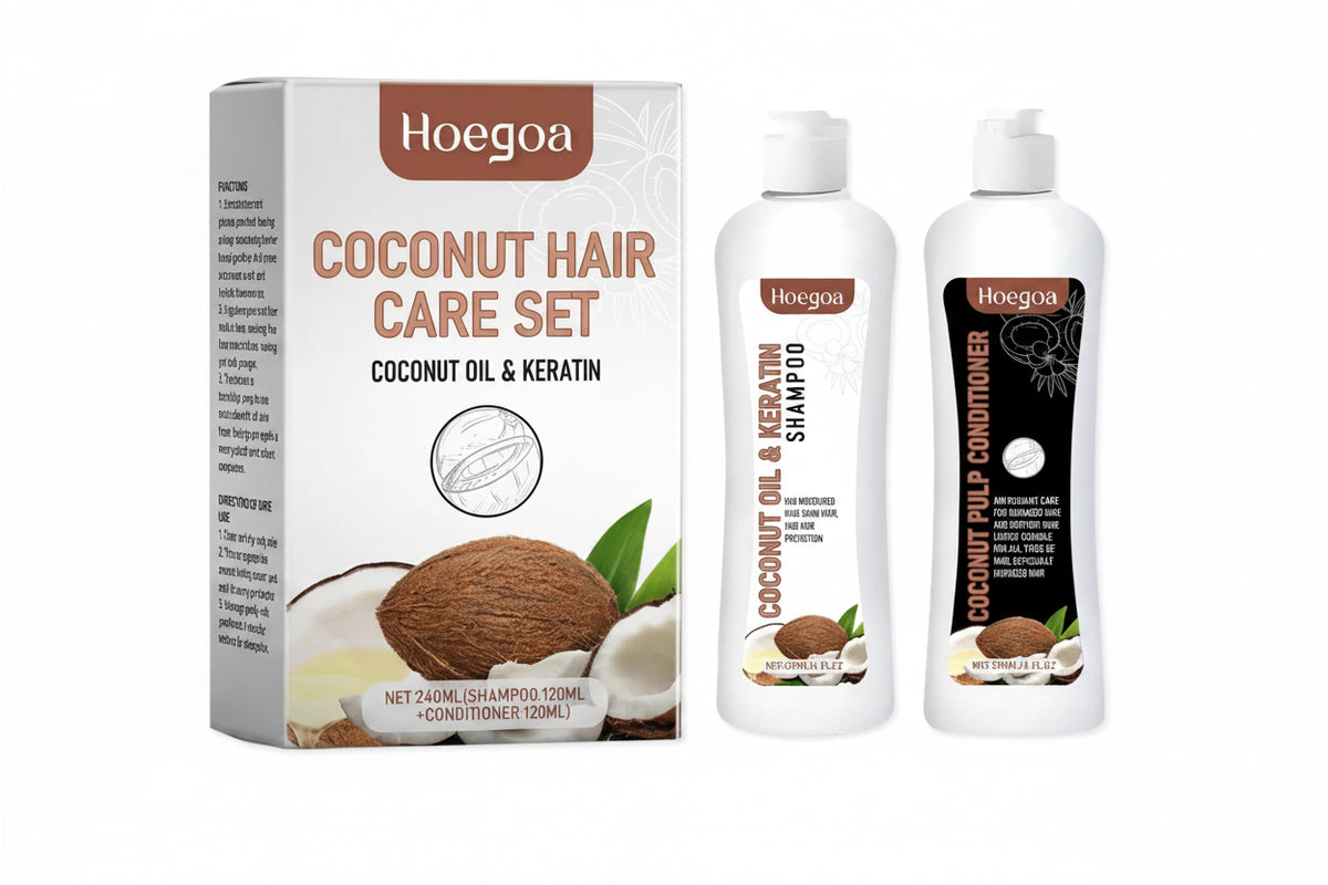 Coconut Shampoo and Conditioner Set Deeply Cleanses Repairs Damaged Hair 8.1 fl oz