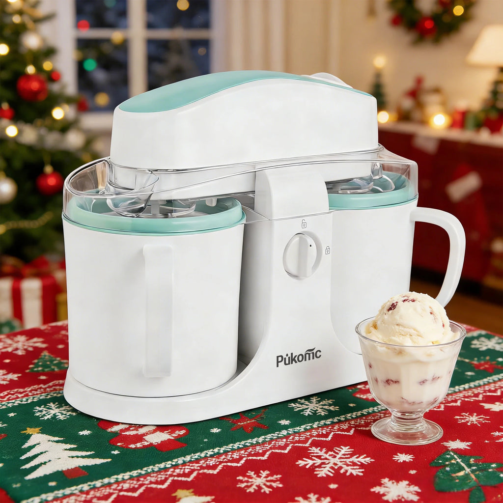 Automatic Dual Cup Ice Cream and Popsicle Maker Machine