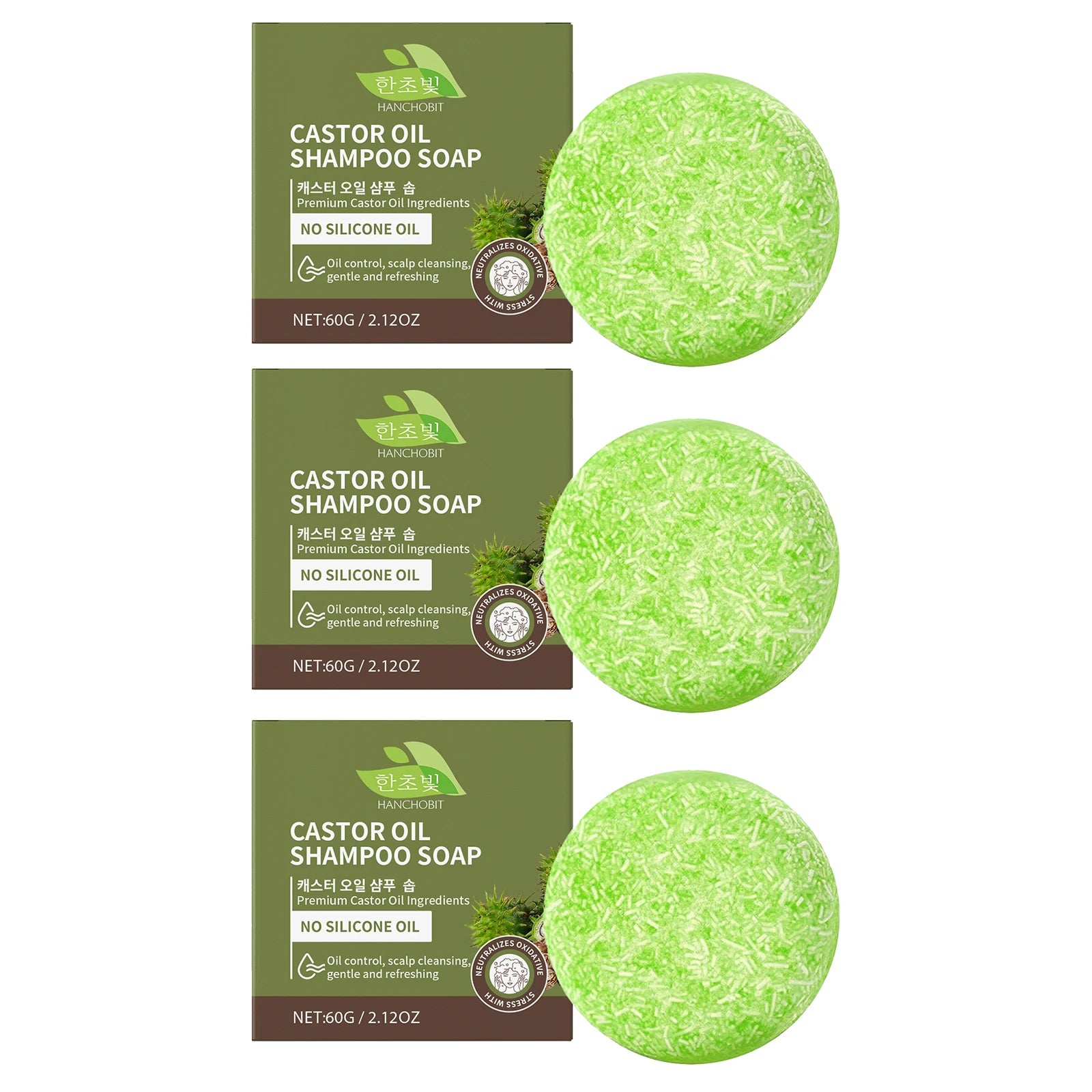 Castor Oil Solid Shampoo Bar Deep Moisturizing Hair Repair