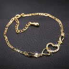 Women's Fashion Elegant Double Heart Necklace Earrings Bracelet Jewelry Set