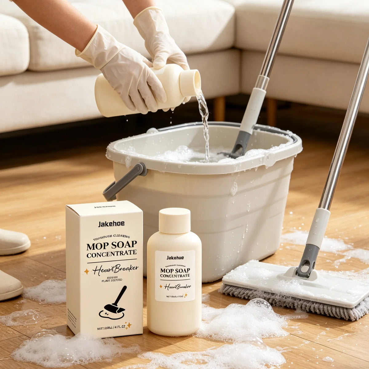 Floor Mop Soap and Deep Cleaning Liquid Polish