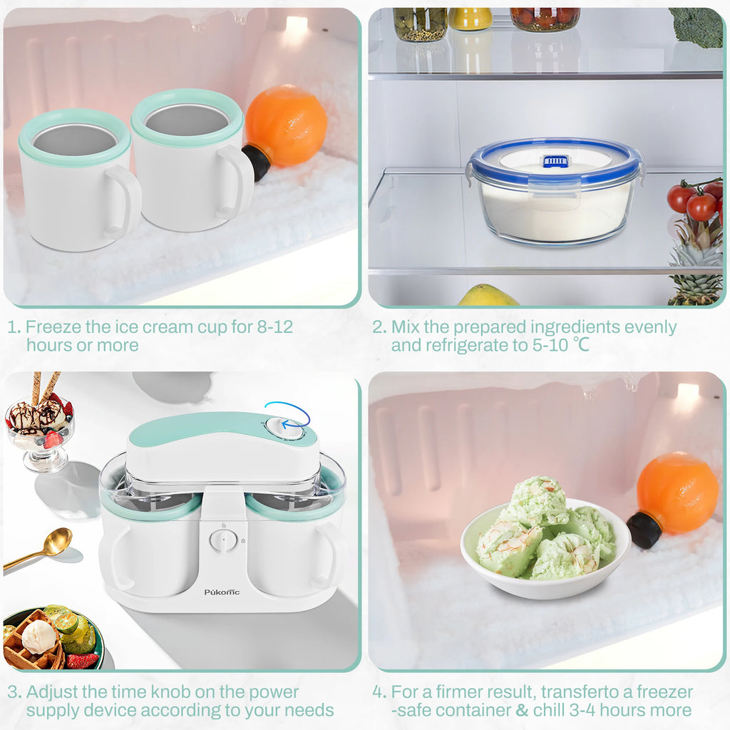 Automatic Dual Cup Ice Cream and Popsicle Maker Machine
