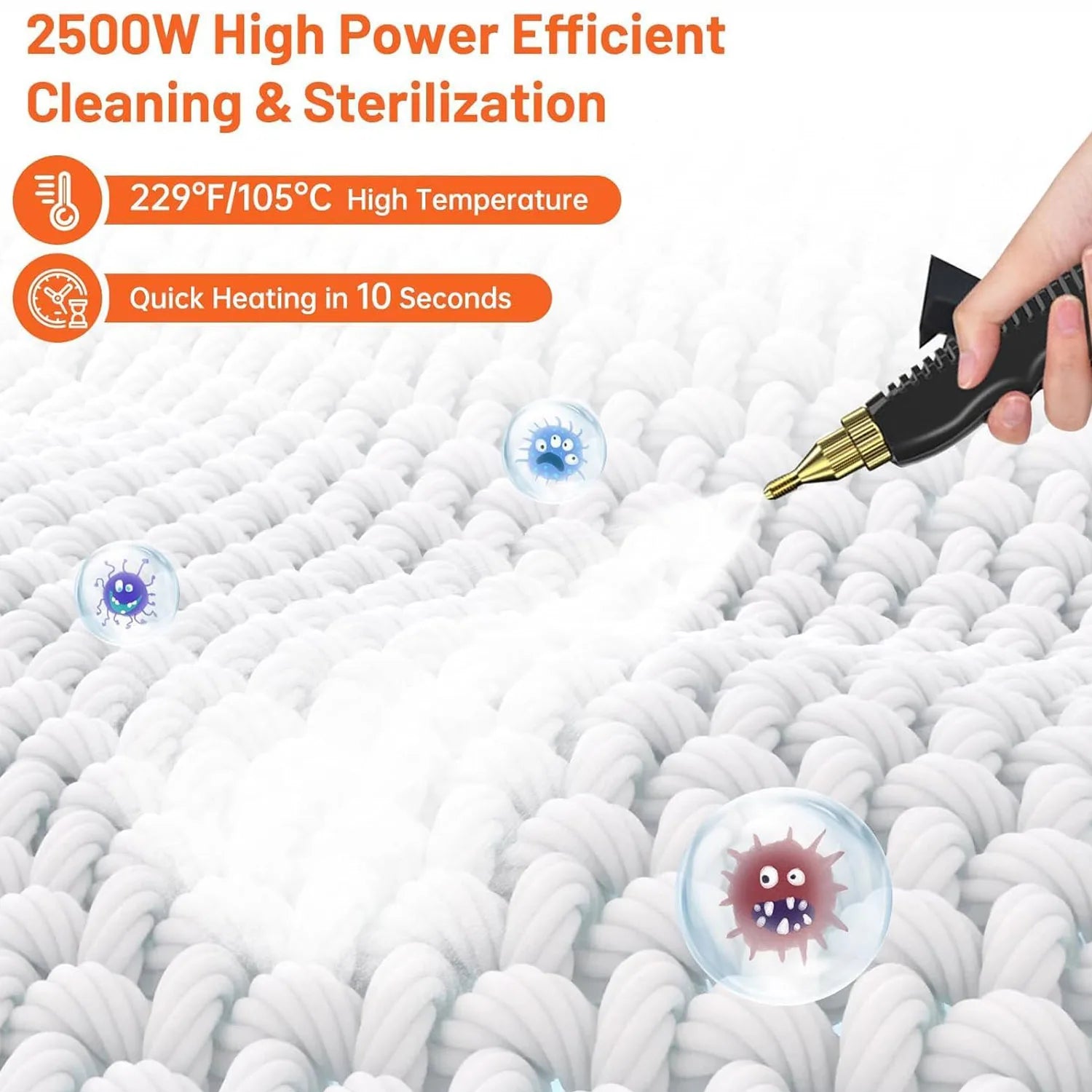 High Pressure Handheld Steam Cleaner Machine with Spray Gun 3800W