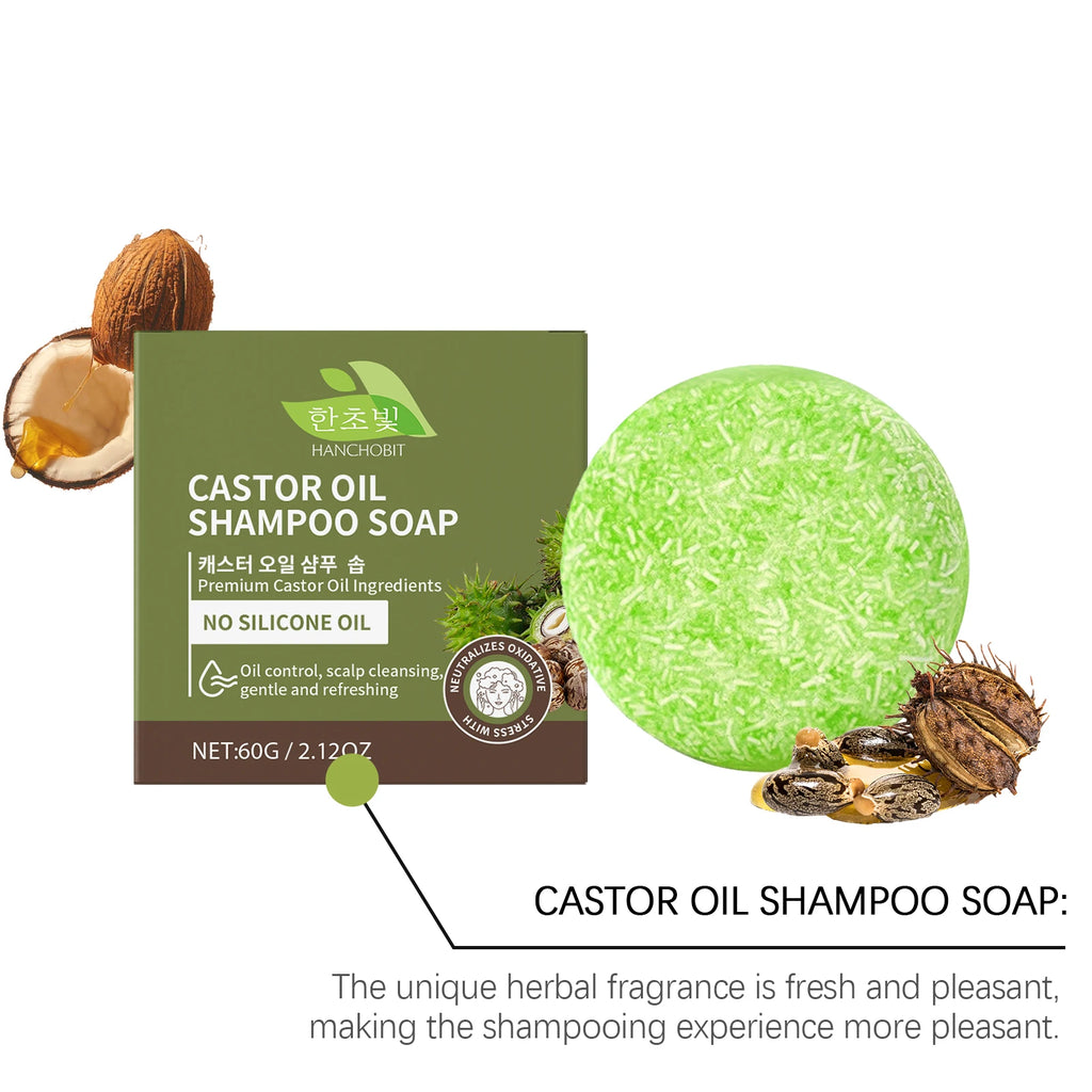 Castor Oil Solid Shampoo Bar Deep Moisturizing Hair Repair