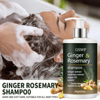 Ginger & Rosemary Shampoo and Conditioner Set Deeply Cleanses Repairs Damaged Hair 17.6 oz WT0344