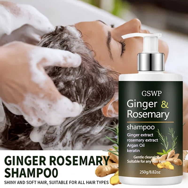 Ginger & Rosemary Shampoo and Conditioner Set Deeply Cleanses Repairs Damaged Hair 17.6 oz WT0344