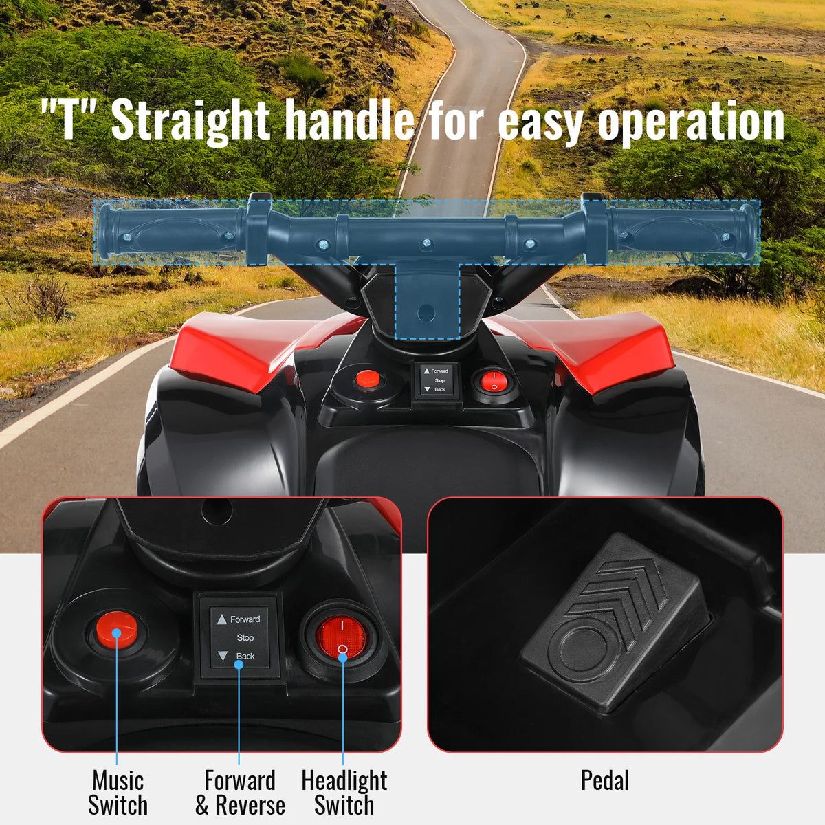 Kids 6V Battery Powered Electric Ride on ATV 4 Wheeler Toy Car