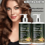 Ginger & Rosemary Shampoo and Conditioner Set Deeply Cleanses Repairs Damaged Hair 17.6 oz WT0344