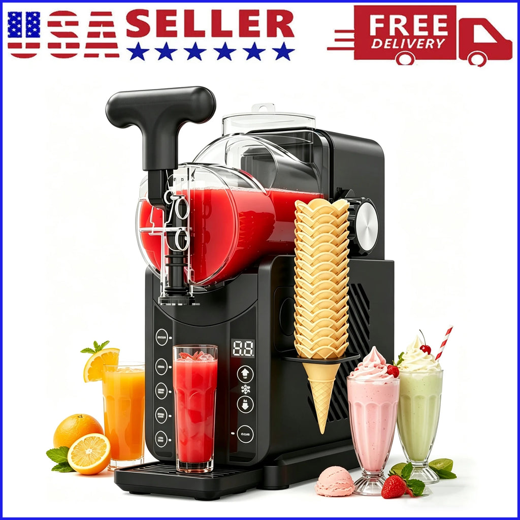 Electric Slushie Machine and Soft Serve Ice Cream Maker