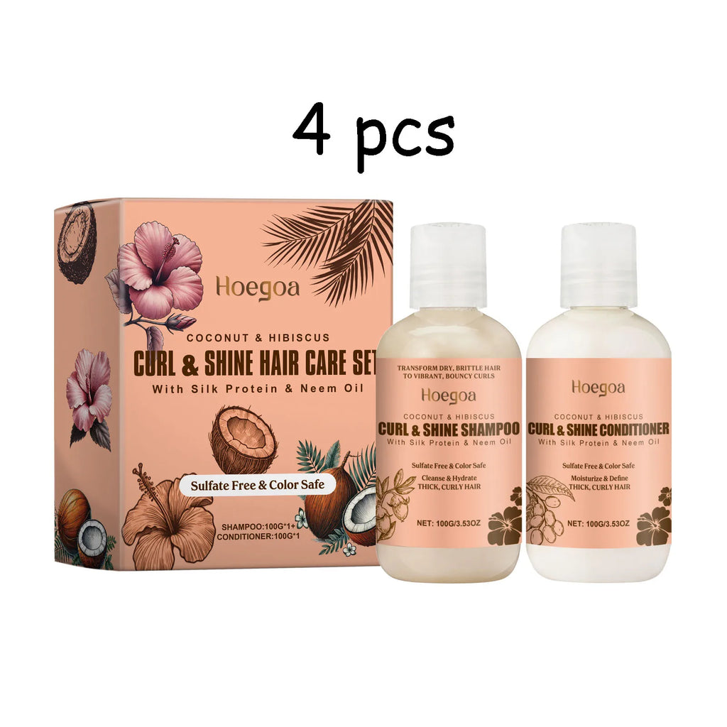 Coconut Shampoo and Conditioner Set Smooth Frizzy Hair 7.1 oz