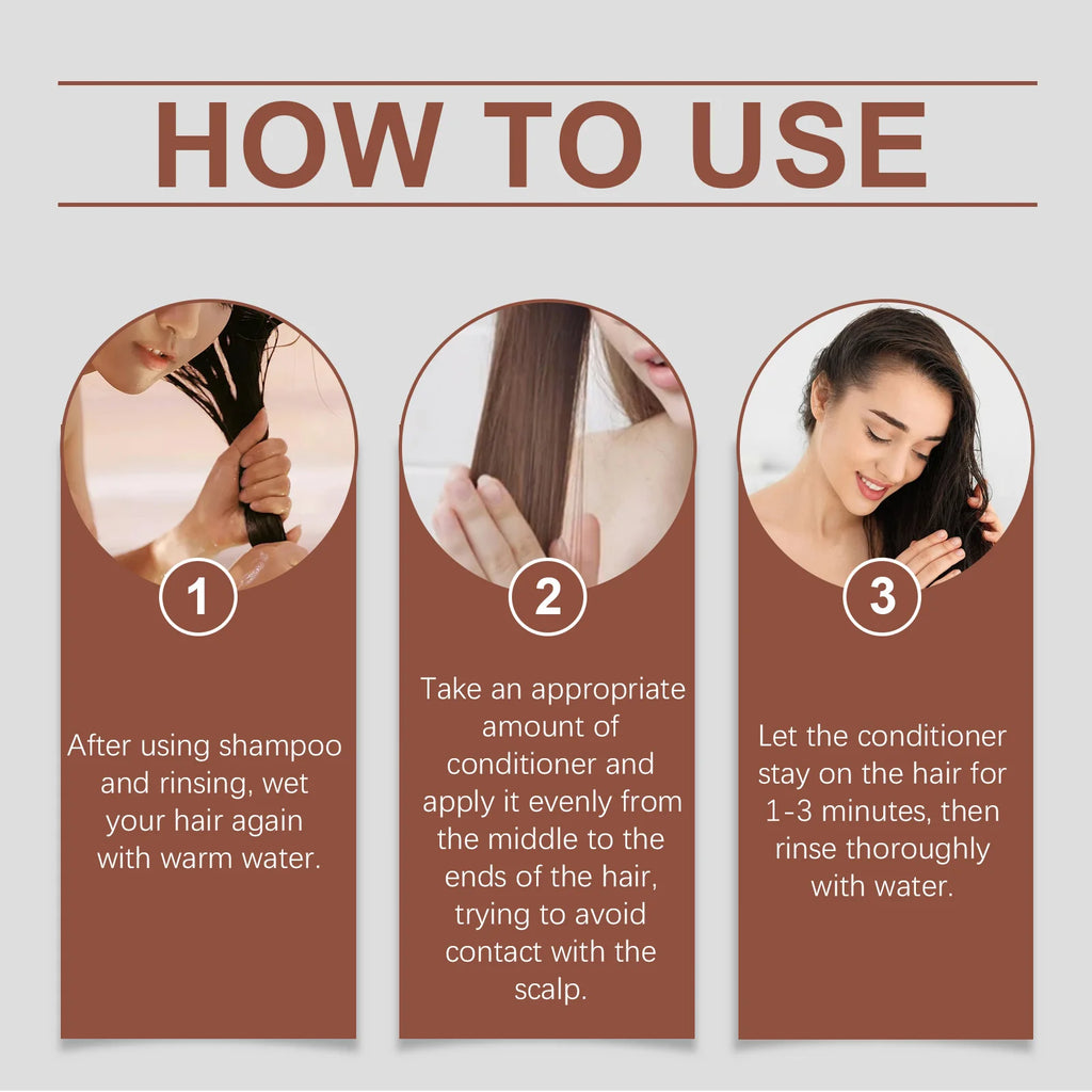 Coconut Shampoo and Conditioner Set Deeply Cleanses Repairs Damaged Hair 8.1 fl oz
