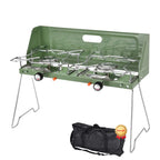 Folding Camping Table Stove with Twin Burners and Piezo Ignition