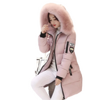 Women's Thick Warm Hooded Fur Collar Winter Parka Coat