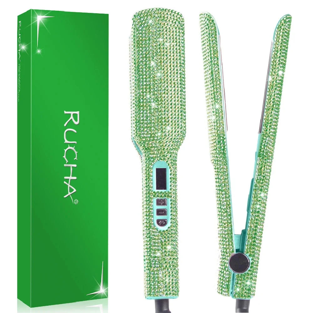 RUCHA Tourmaline Ceramic Hair Straightener 2-inch Titanium Flat Iron