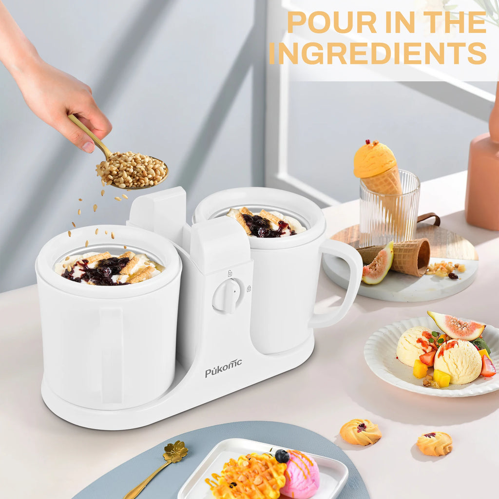 Automatic Dual Cup Ice Cream and Popsicle Maker Machine