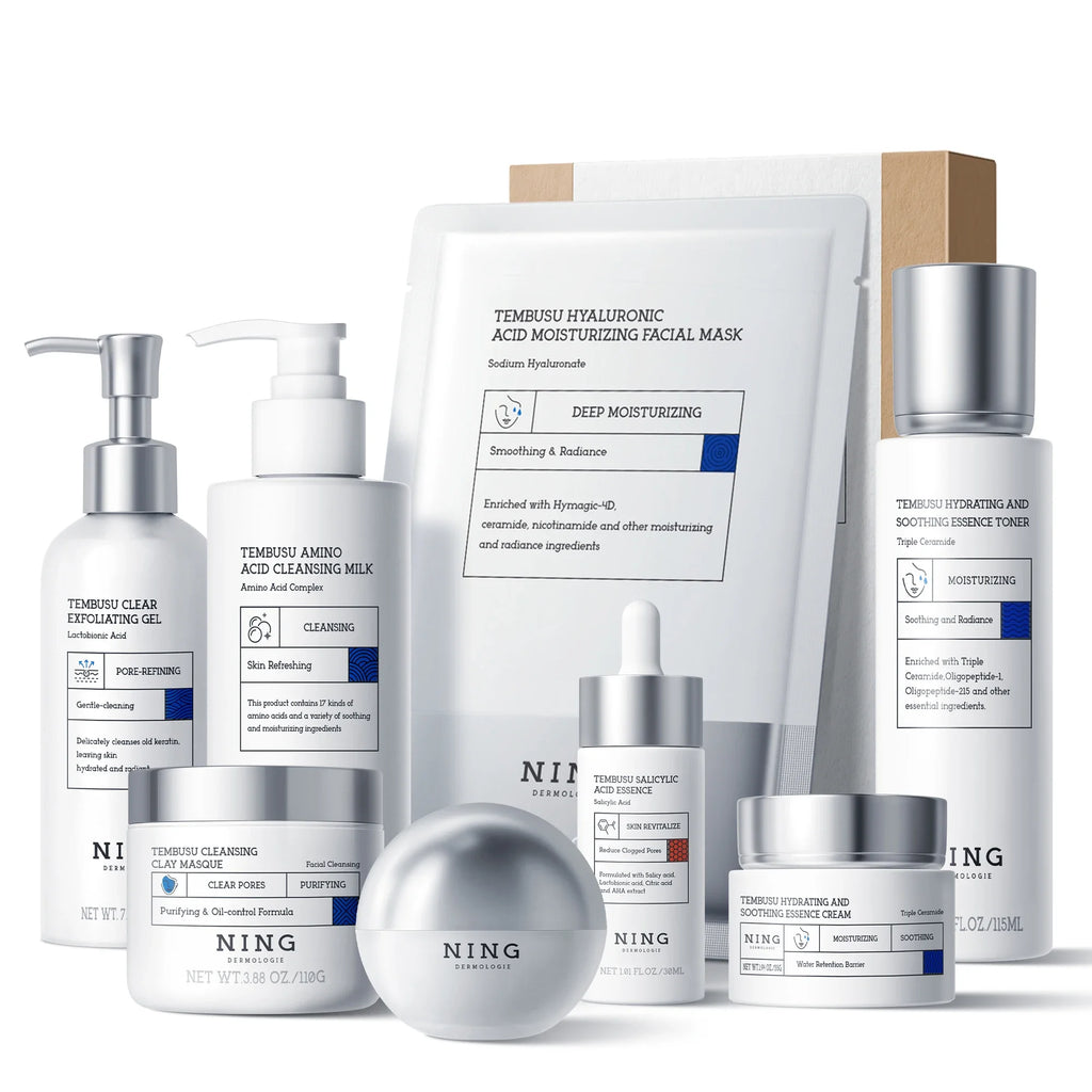 NING DERMOLOGIE 8-Step Essence Skincare Set with Serum and Cream