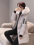 Women's Thick Warm Hooded Fur Collar Winter Parka Coat