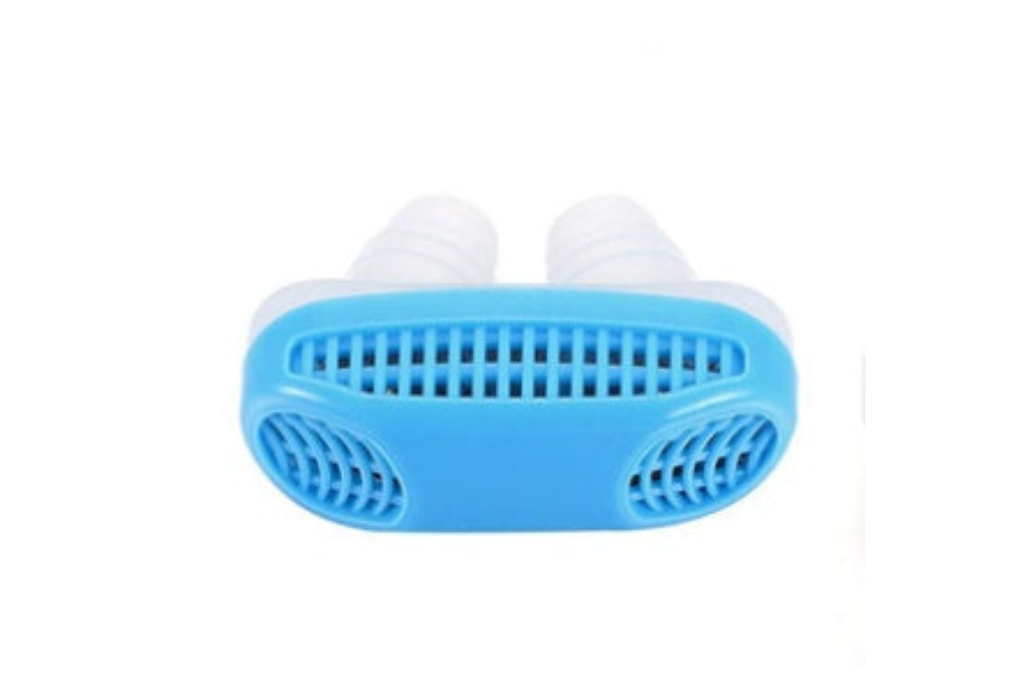 Blue and white shoe dryer on a white background