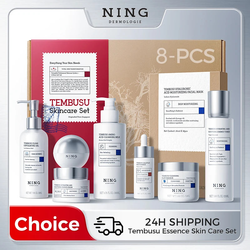 NING DERMOLOGIE 8-Step Essence Skincare Set with Serum and Cream