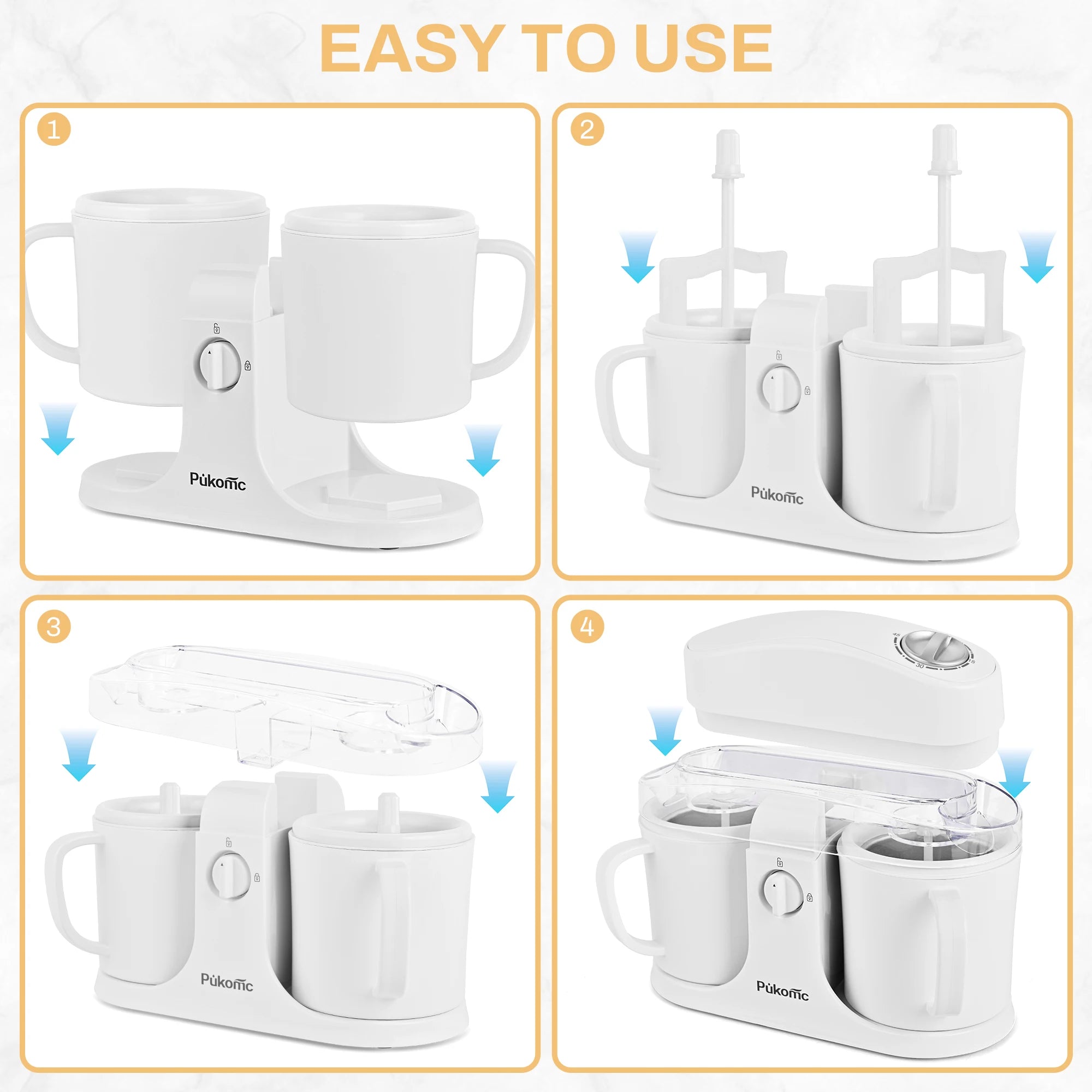 Automatic Dual Cup Ice Cream and Popsicle Maker Machine